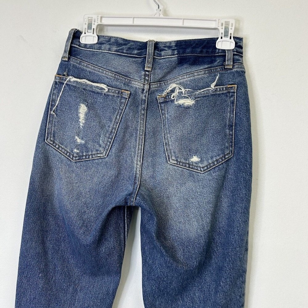 Abercrombie Fitch Annie High Rise Girlfriend Jeans Womens Size 25 Ankle Destoyed - Picture 9 of 10